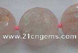 CLS16 15.5 inches 30mm faceted round large pink quartz beads