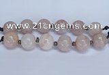 CLS250 7.5 inches 30mm round large pink quartz beads wholesale