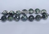 CLS303 7.5 inches 25mm faceted round large kambaba jasper beads