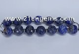 CLS304 7.5 inches 25mm faceted round large sodalite gemstone beads