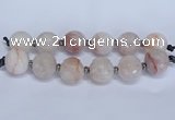 CLS350 7.5 inches 30mm faceted round large pink quartz beads