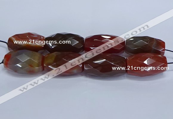 CLS400 7.5 inches 25*45mm faceted rice large red agate beads