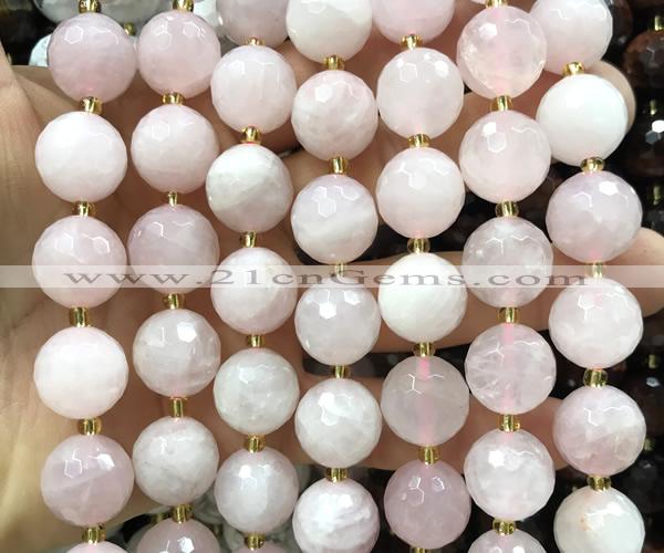 CLS410 15 inches 16mm faceted round rose quartz gemstone beads