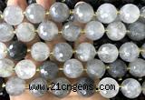 CLS411 15 inches 16mm faceted round cloudy quartz gemstone beads