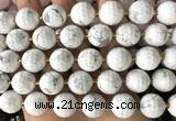 CLS413 15 inches 16mm faceted round white howlite turquoise beads