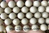 CLS415 15 inches 16mm faceted round white fossil jasper beads