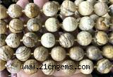 CLS416 15 inches 16mm faceted round picture jasper beads