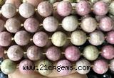 CLS418 15 inches 16mm faceted round pink wooden jasper beads