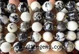 CLS422 15 inches 16mm faceted round black & white jasper beads