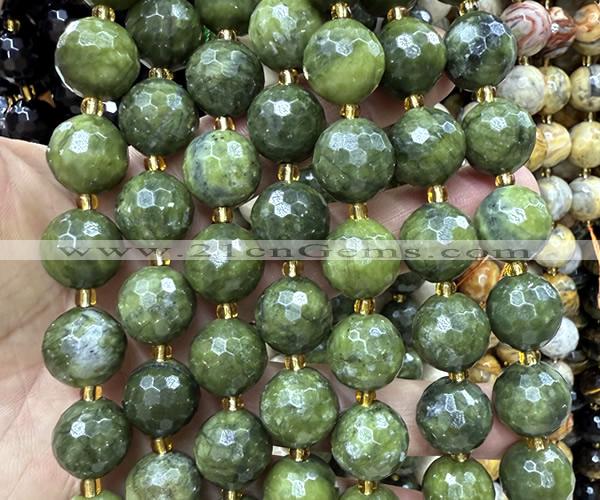 CLS433 15 inches 16mm faceted round China jade gemstone beads