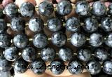 CLS438 15 inches 16mm faceted round black labradorite beads