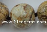 CLS50 15.5 inches 30mm round large picture jasper beads