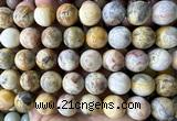 CLS618 15 inches 16mm round yellow crazy lace agate beads