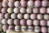 CLS626 15 inches 16mm round pink wooden jasper beads wholesale