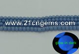 CLU100 15.5 inches 4mm round blue luminous stone beads