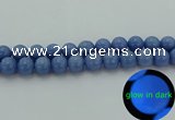 CLU105 15.5 inches 14mm round blue luminous stone beads