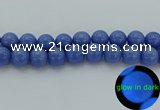 CLU117 15.5 inches 18mm round blue luminous stone beads