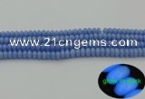 CLU120 15.5 inches 4*6mm rondelle blue luminous stone beads