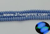 CLU121 15.5 inches 5*8mm rondelle blue luminous stone beads