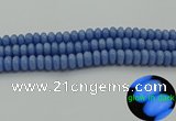 CLU122 15.5 inches 6*10mm rondelle blue luminous stone beads