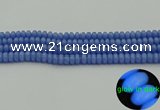 CLU125 15.5 inches 4*6mm rondelle blue luminous stone beads