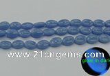 CLU141 15.5 inches 10*14mm oval blue luminous stone beads