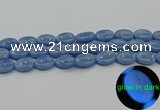 CLU142 15.5 inches 12*16mm oval blue luminous stone beads