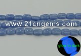 CLU161 15.5 inches 10*14mm rectangle blue luminous stone beads