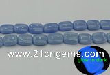 CLU167 15.5 inches 15*20mm rectangle blue luminous stone beads