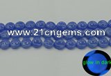 CLU172 15.5 inches 12mm flat round blue luminous stone beads