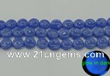 CLU173 15.5 inches 14mm flat round blue luminous stone beads