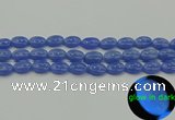 CLU181 15.5 inches 10*14mm oval blue luminous stone beads