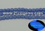 CLU191 15.5 inches 10*10mm square blue luminous stone beads