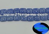 CLU196 15.5 inches 20*20mm square blue luminous stone beads