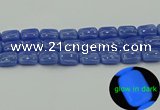 CLU203 15.5 inches 13*18mm rectangle blue luminous stone beads