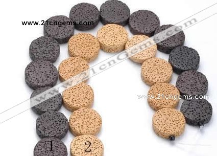 CLV03 14 inches 6*21mm coin natural lava loose beads wholesale