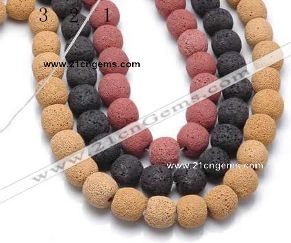 CLV07 14 inch 13mm ball shape natural lava loose beads wholesale