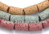 CLV08 14 inches 8*14mm column natural lava loose beads wholesale