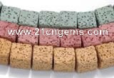 CLV09 14 inches 10mm cubic natural lava loose beads wholesale