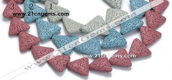 CLV10 14 inches triangle natural lava loose beads wholesale