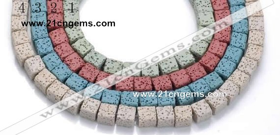 CLV15 14 inches 8mm cubic natural lava loose beads wholesale