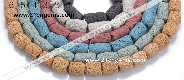 CLV16 14 inches column shape natural lava loose beads wholesale