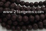 CLV200 15.5 inches 6mm round coffee natural lava beads wholesale