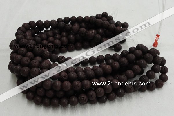 CLV200 15.5 inches 6mm round coffee natural lava beads wholesale