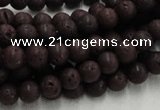 CLV201 15.5 inches 8mm round coffee natural lava beads wholesale