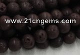 CLV203 15.5 inches 12mm round coffee natural lava beads wholesale