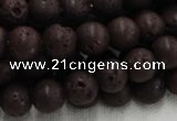 CLV204 15.5 inches 14mm round coffee natural lava beads wholesale