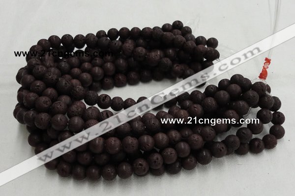 CLV204 15.5 inches 14mm round coffee natural lava beads wholesale