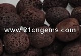 CLV207 15.5 inches 15*20mm freeform coffee natural lava beads wholesale