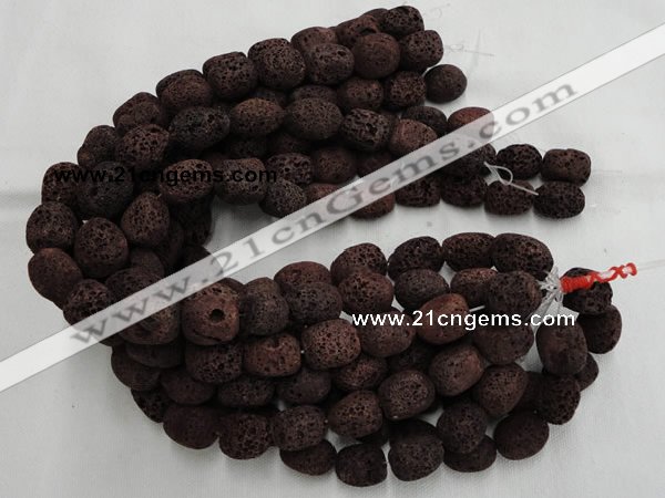 CLV207 15.5 inches 15*20mm freeform coffee natural lava beads wholesale